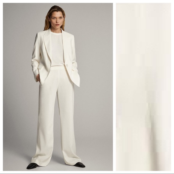 NWT. Massimo Dutti White Crepe Blazer. Size 8. - Picture 3 of 8